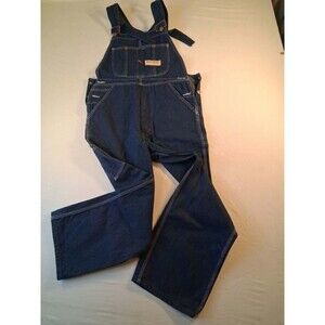 Vintage Big Mac Denim Overalls Mens 34x28 Dark Wash Workwear NWOT Deadstock